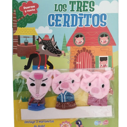 LIBRO CUENTO 21X28CM DUERME Y SUEÑA CON TITERES 10PAG LOS TRES CERDITOS