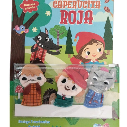 LIBRO CUENTO 21X28CM DUERME Y SUEÑA CON TITERES 10PAG CAPERUCITA ROJA