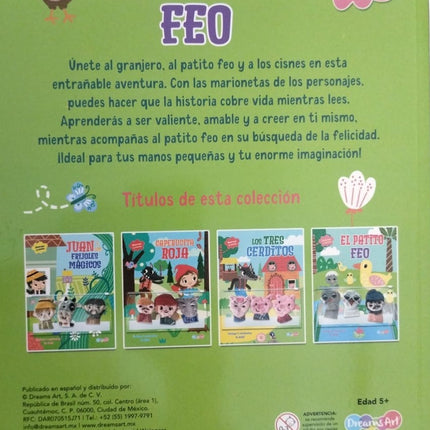 LIBRO CUENTO 21X28CM DUERME Y SUEÑA CON TITERES 10PAG EL PATITO FEO