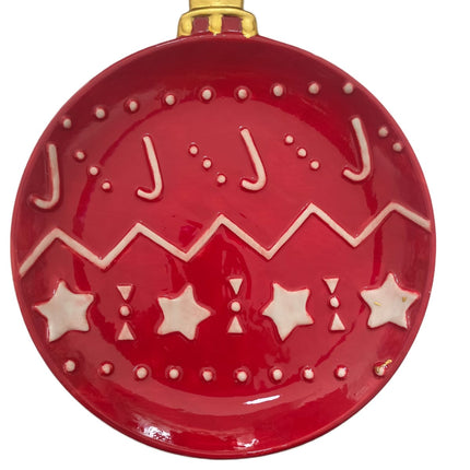 PLATO ESFERA DECORATIVO NAVIDEÑO 26 cm