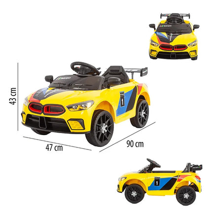 Carro montable eléctrico control remoto color amarillo 3290012R-2 Storyland
