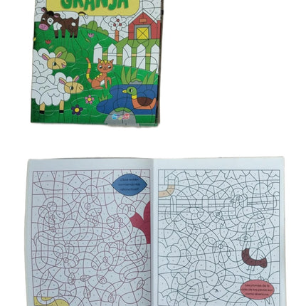 Libro de Colorear por numero chico para Niños 27x21cm 24 Páginas