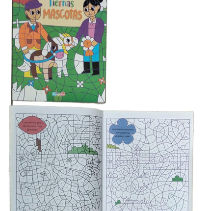 Libro de Colorear por numero chico para Niños 27x21cm 24 Páginas