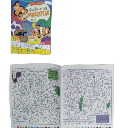 Libro de Colorear por numero chico para Niños 27x21cm 24 Páginas