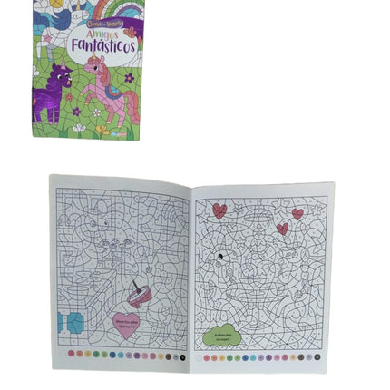 Libro de Colorear por numero chico para Niños 27x21cm 24 Páginas