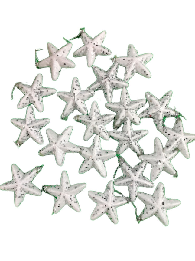 Pack de 30 Esferas Estrellas y Botas de Unicel para Adorno de Pino – Decoración Navideña Ligera 🎄✨
