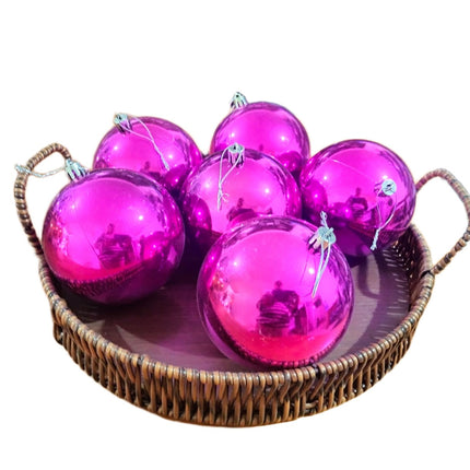 6 Esferas Navideñas Decorativas 10 cm – Acabado Brilloso, Ideal para Árbol y Decoración