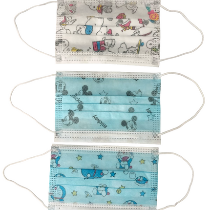 Cubre bocas plisado Triple capa para niños con 50 piezas Modelos Variables Storyland