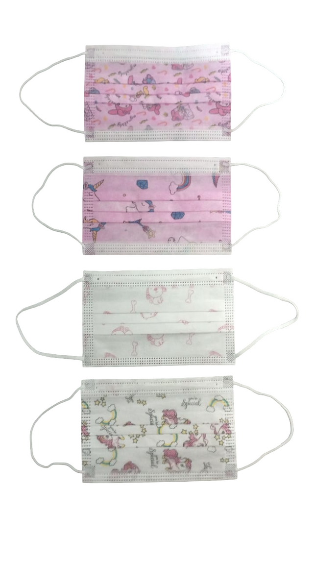 Cubre bocas plisado Triple capa para niños con 50 piezas Modelos Variables Storyland