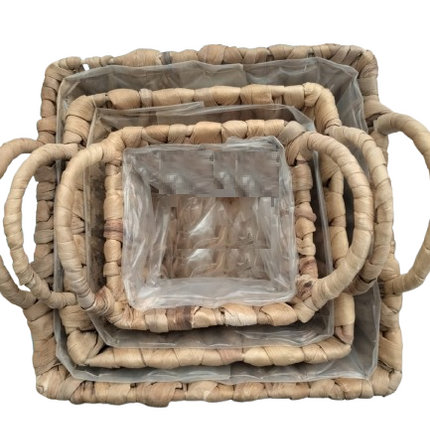 Juego de Canastas Organizadoras de Mimbre, 3 Piezas Canastas para cocina