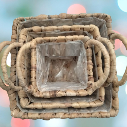 Juego de Canastas Organizadoras de Mimbre, 3 Piezas Canastas para cocina