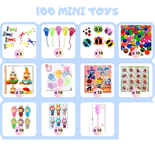 Surtido de Juguetes para Piñata (100 Piezas) PREMIER – Premios y Regalos para Fiestas Infantiles, Rellenos de Bolsas, Cumpleaños y Eventos Escolares