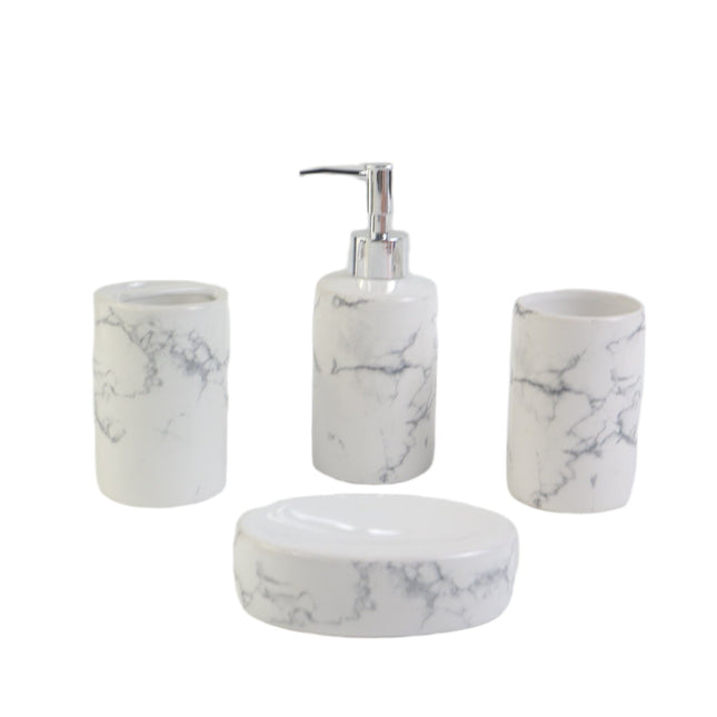 Juego de accesorios de baño blanco 5 piezas de ceramica decoración Moderna