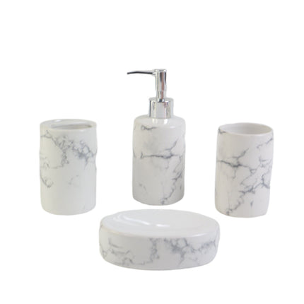 Juego de accesorios de baño blanco 5 piezas de ceramica decoración Moderna