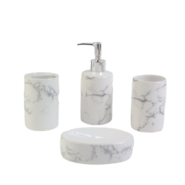 Juego de accesorios de baño blanco 5 piezas de ceramica decoración Moderna