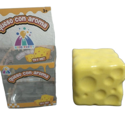 1 Squishy de Queso con Aroma para Niños, Juguete Sensorial Antiestrés, Bloque de Queso Realista, Suave y Apretujable para niños
