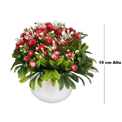 Maceta Flor decorativa artificial 15 cm para el hogar, oficina, regalo