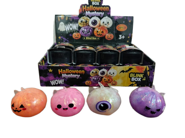 1 Squishy Calabaza Halloween DUMPLING 5.5 CM Pelotas Suaves Antiestrés para Niños, Colores Surtidos, Regalo Divertido