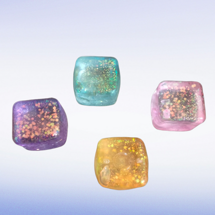 1 Cubo Squishy Antiestrés con Glitter Antiestrés colores Variables