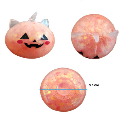 12 Squishy Calabaza Halloween DUMPLING 5.5 CM Pelotas Suaves Antiestrés para Niños, Colores Surtidos, Regalo Divertido