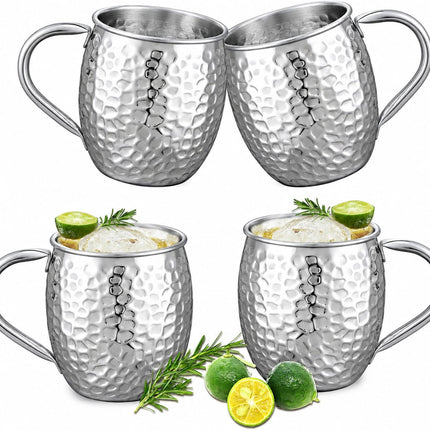 Juego de 4 tazas de acero inoxidable perfectas para vino, cerveza, bebida fría, bar, fiesta, regalos