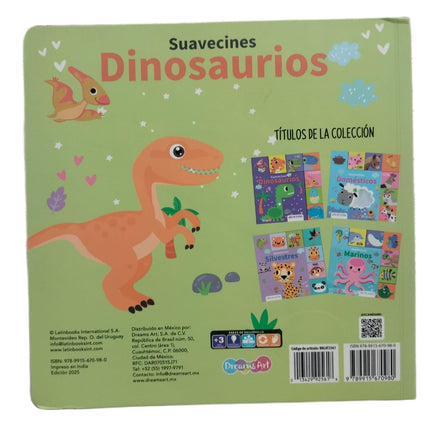 LIBRO CUENTO 23X23CM SUAVECINES 10PAG DINOSAURIOS LIBRO CON TEXTURAS