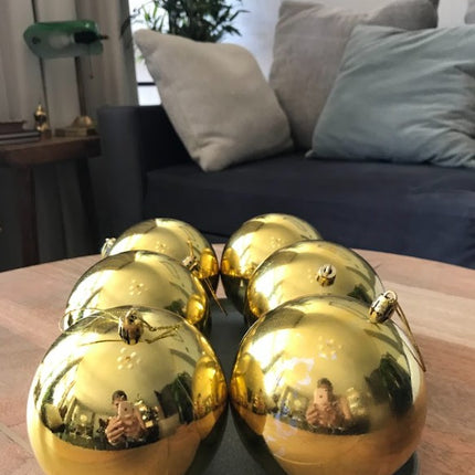 6 Esferas Navideñas Decorativas 10 cm – Acabado Brilloso, Ideal para Árbol y Decoración
