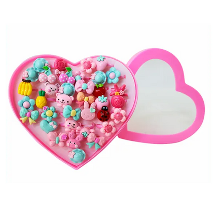 SET DE ANILLOS PARA NIÑA CORAZON