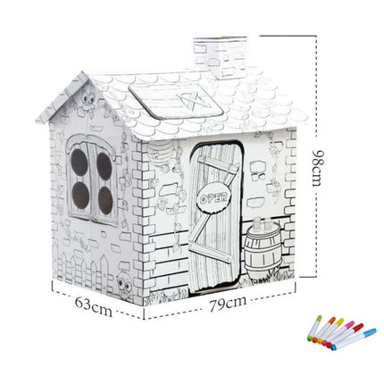 Gran Casa De Mimbre Diy Doodle Para Pintar Storyland Z008 Blanco