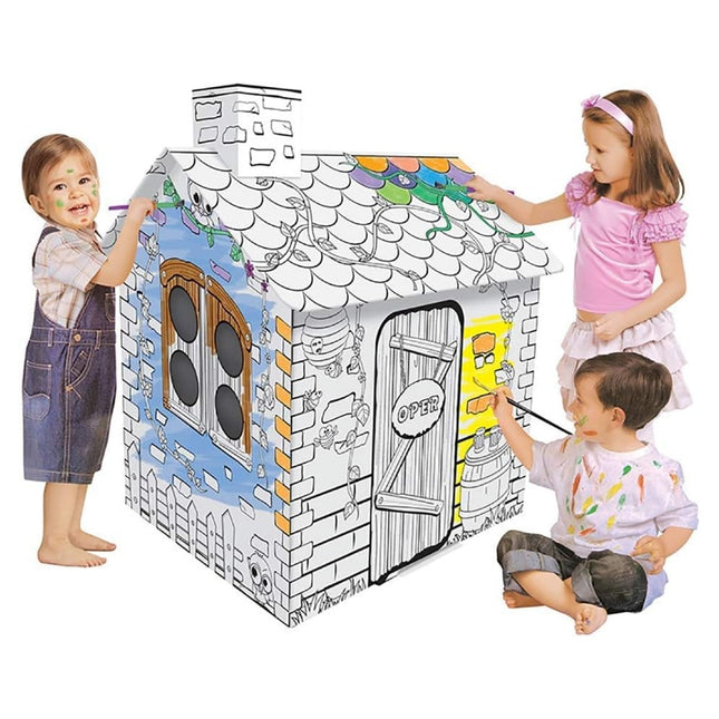 Gran Casa De Mimbre Diy Doodle Para Pintar Storyland Z008 Blanco