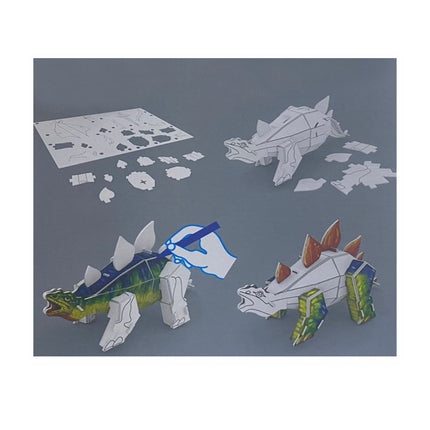 ROMPECABEZAS DINOSAURIOS 3D CON ACUARELA