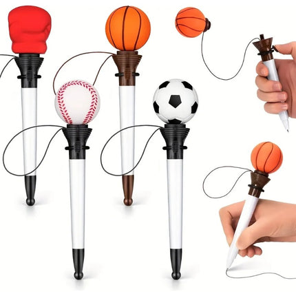 24 Lapiceros de Bolígrafo De Bola Forma De Pelota Bouncing Deportivo Material Ecológico Aleatorios Plumas Divertidas para Regalos, Oficina, Escuela y Uso Diario