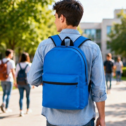 Mochila de Poliéster con Compartimento para Laptop de 15", Bolsa Frontal con Cierre, Tirantes Ajustables y Asa Superior, Ideal para Escuela, Oficina y Viajes  Descripción: