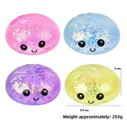 1 Squishy DUMPLING 5.5 CM Juguete Infantil con Luz, Pelota Suave Antiestrés para Niños, Colores Surtidos, Regalo Divertido