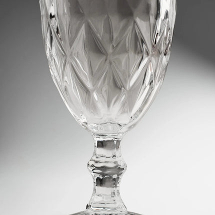 Set de 6 Copas de Cristal Diamante Transparentes 320 ml – Vasos Elegantes para Agua, Vino, Whisky,ugos y Bebidas Frías