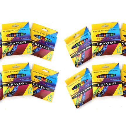 Paquete de 12 Cajas de 12 Crayolas No Tóxicas | Colores para Niños | Ideal para Fiestas, Bolos, Regalos Escolares y Manualidades
