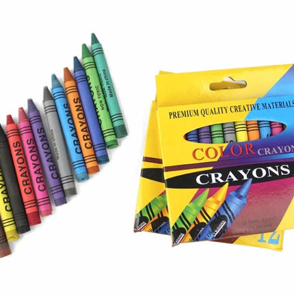 Paquete de 12 Cajas de 12 Crayolas No Tóxicas | Colores para Niños | Ideal para Fiestas, Bolos, Regalos Escolares y Manualidades