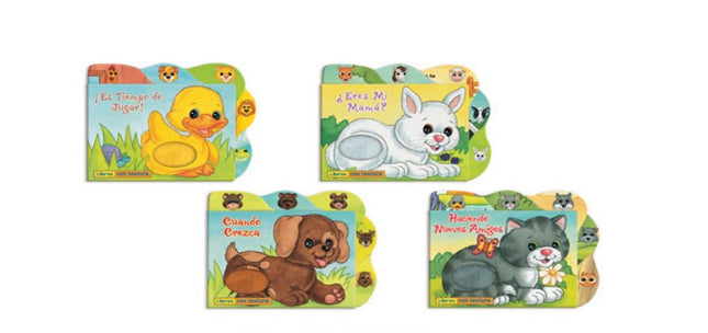 Set 4pz Libros con textura 20x15cm 10 paginas Surtido