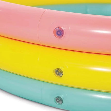 Alberca Inflable Circular 60 cm Multicolor 3 Aros – Piscina Infantil Portátil para Niños, Ideal para Jardín, Patio y Verano