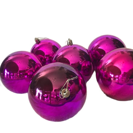 6 Esferas Navideñas Decorativas 10 cm – Acabado Brilloso, Ideal para Árbol y Decoración