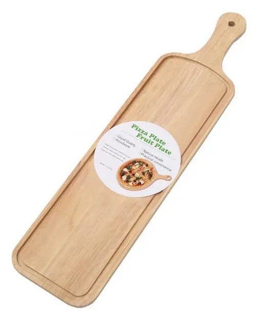 Plato para Pizza 56x 14 cm Rectangular de Madera, Tabla Individual para Servir, Ideal para Cocina, Restaurante, Botanas y Postres
