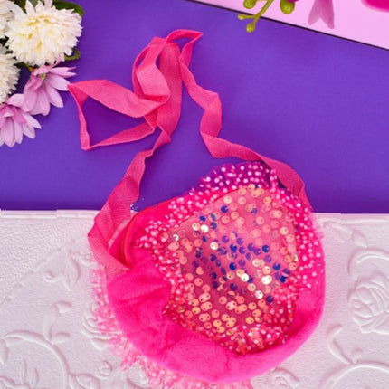 12 Bolso de un solo hombro con lentejuelas y felpa, colores surtidos 12.5 cm. Regalo para cumpleaños, Bolos para fiesta. Relleno para piñata. Recuerdo fiestas