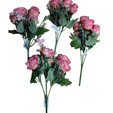 Pack de 4 ramos de rosas artificiales 29 cm para decoración