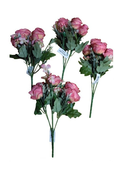 Pack de 4 ramos de rosas artificiales 29 cm para decoración