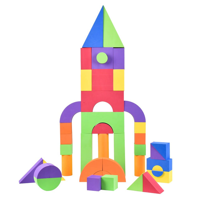 Bloques de construcción de Espuma EVA para niños, Bloques apilables Multicolores, Bloques de construcción Suaves educativos 45 Piezas