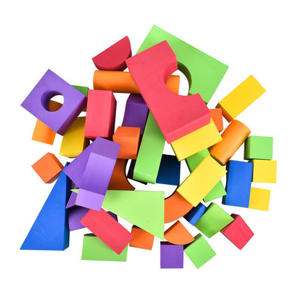 Bloques de construcción de Espuma EVA para niños, Bloques apilables Multicolores, Bloques de construcción Suaves educativos 45 Piezas