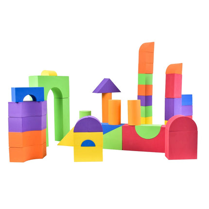 Bloques de construcción de Espuma EVA para niños, Bloques apilables Multicolores, Bloques de construcción Suaves educativos 45 Piezas