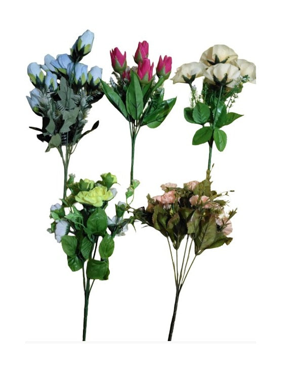 Pack de 5 Ramos de flores Artificiales para decoraciones, Modelos Variables