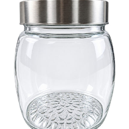Frasco de Vidrio Transparente de 890 ml con Tapa Metálica de Rosca para Almacenamiento de Alimentos, Dulces, Galletas y Granos (Copia)