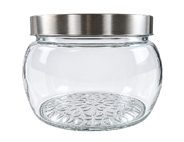 Frasco de Vidrio Transparente 640 ml con Tapa Metálica de Rosca, Recipiente para Alimentos, Dulces, Galletas, Granos, Semillas y Almacenamiento de Cocina